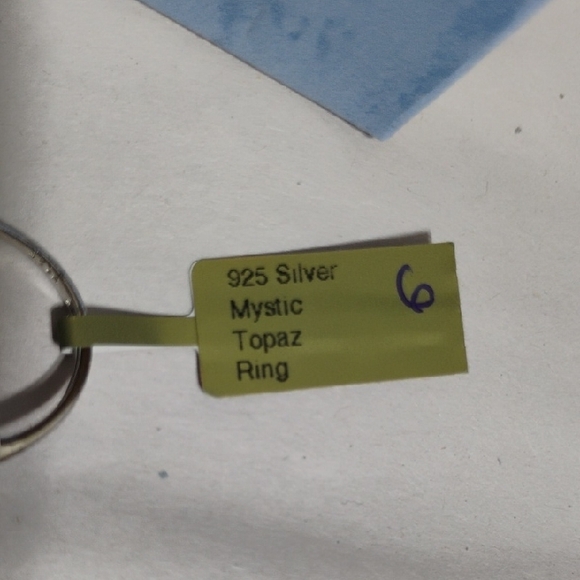 New 925 Sterling Silver Lab Mystic Topaz & Sapphire Ring Sz.6 - Picture 5 of 13